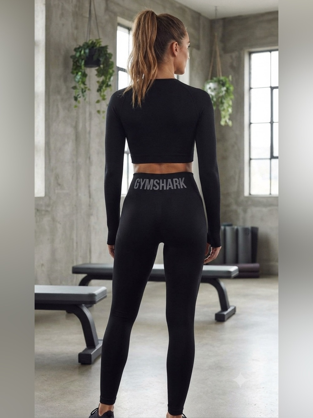 Gymshark Black High-Waist Seamless Leggings with Logo Waistband